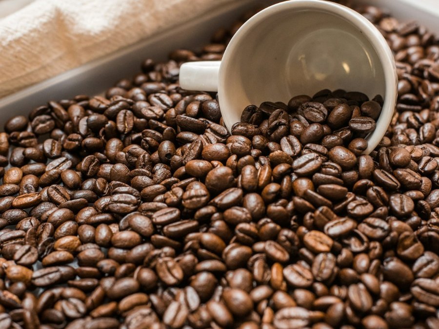 Close up of brewed coffee in a cup with crema
