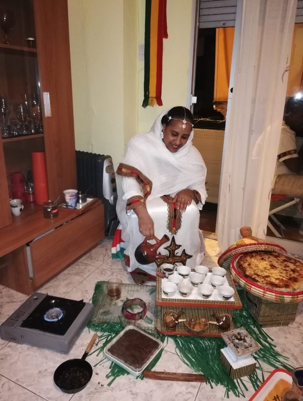 Traditional Ethiopian coffee ceremony