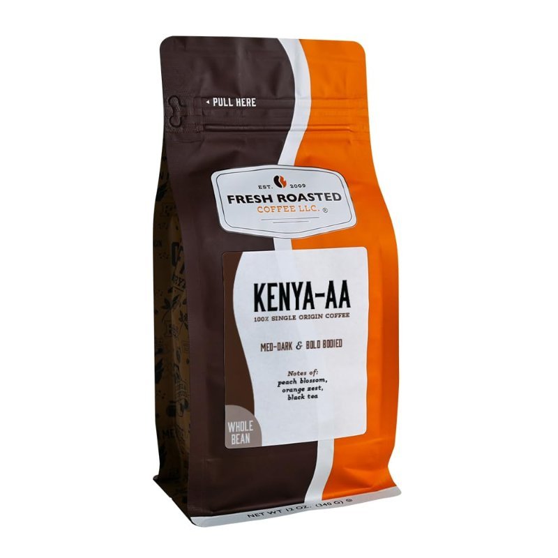 Fresh Roasted Coffee Kenya AA whole bean coffee bag