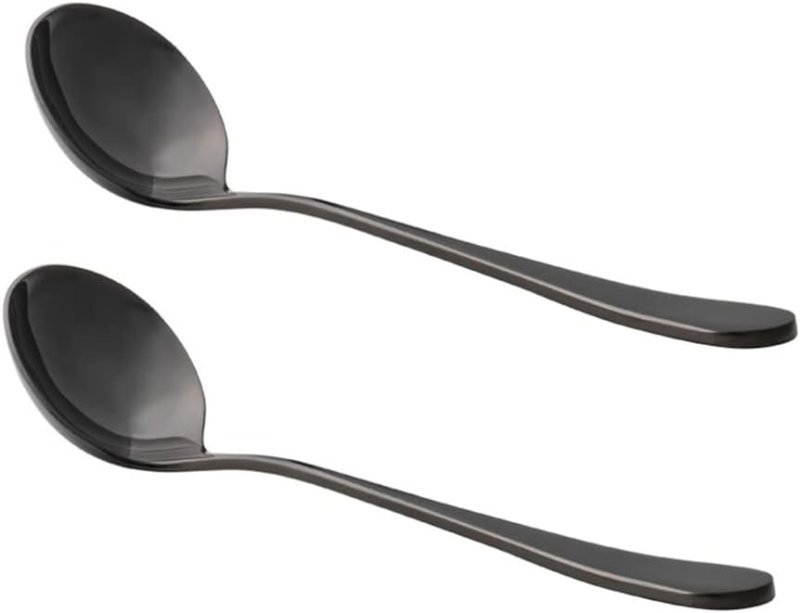 watchget stainless steel coffee cupping spoon set, two black spoons