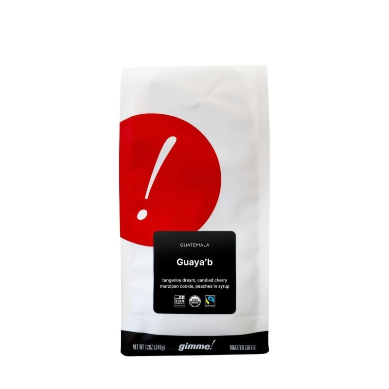 12 ounce bag of Guatemala Guaya’b Bird Friendly certified organic whole bean coffee roasted by Gimme! Coffee