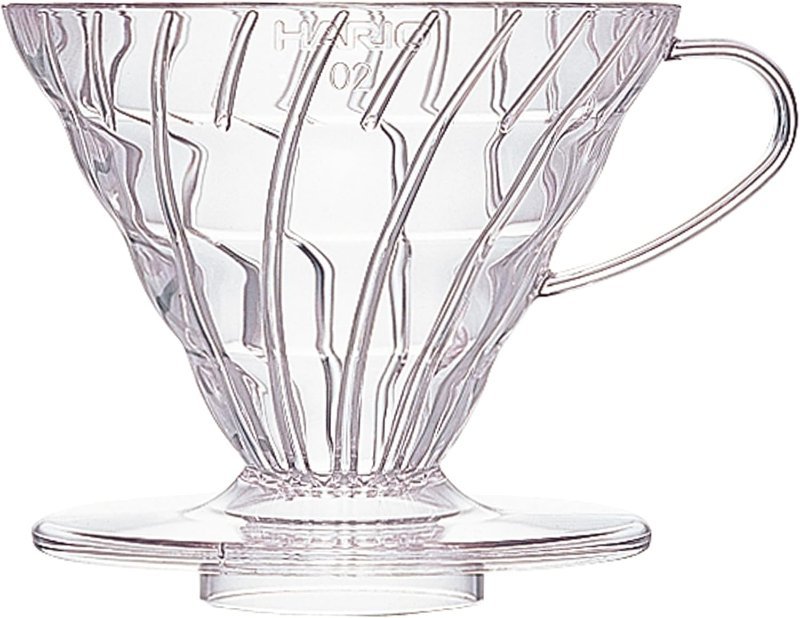 Hario V60 plastic coffee dripper, size 02, clear