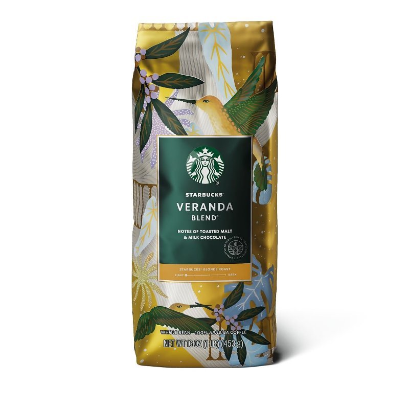 Starbucks Veranda Blend whole bean light roast coffee bag
