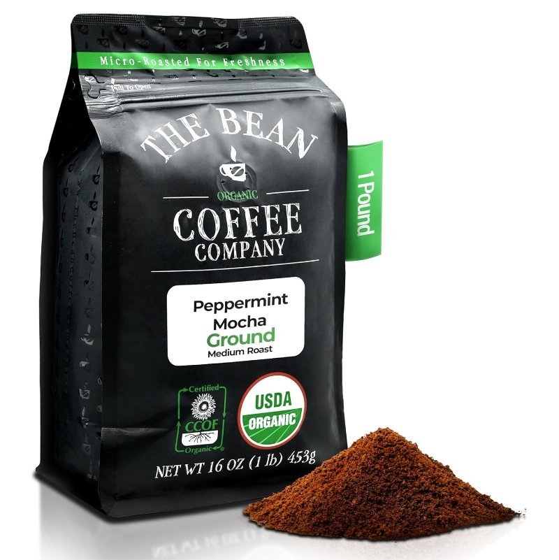 The Bean Organic Coffee Co. Peppermint Mocha organic ground coffee 16 oz