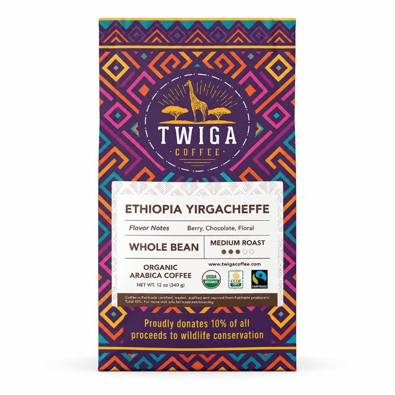 Twiga Coffee Ethiopia Yirgacheffe whole bean