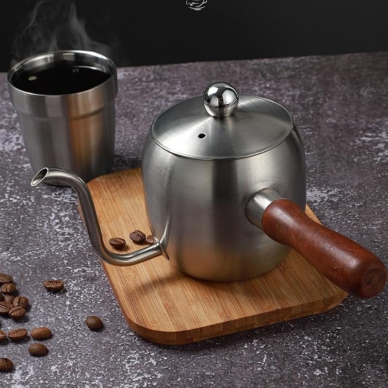 Stainless steel gooseneck camping kettle