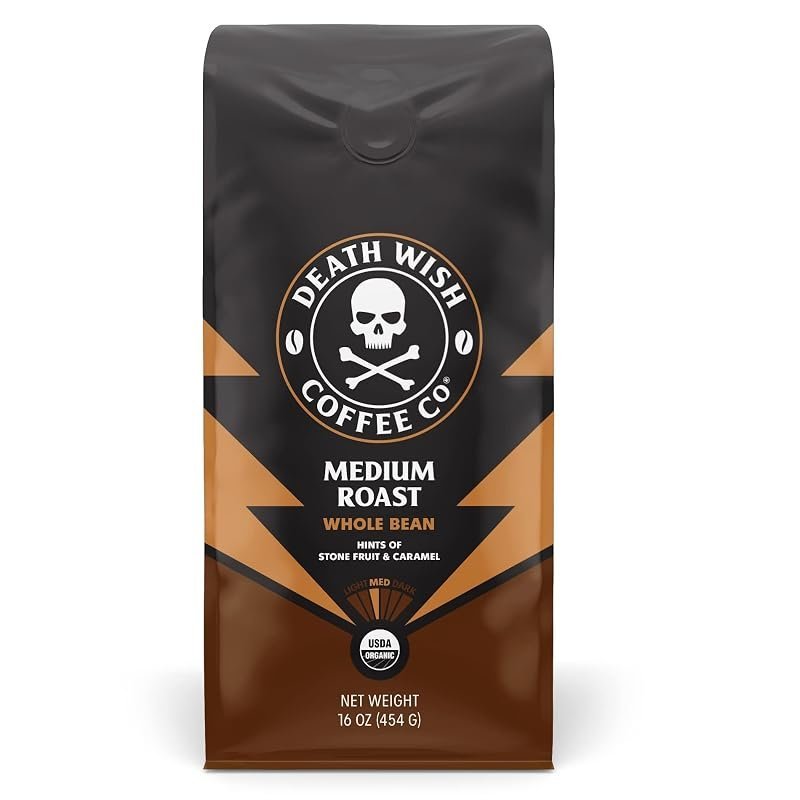 Death Wish Coffee Organic Medium Roast whole bean coffee