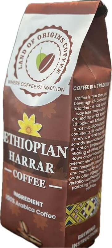 Land of Origins Ethiopian Harrar natural process whole bean coffee